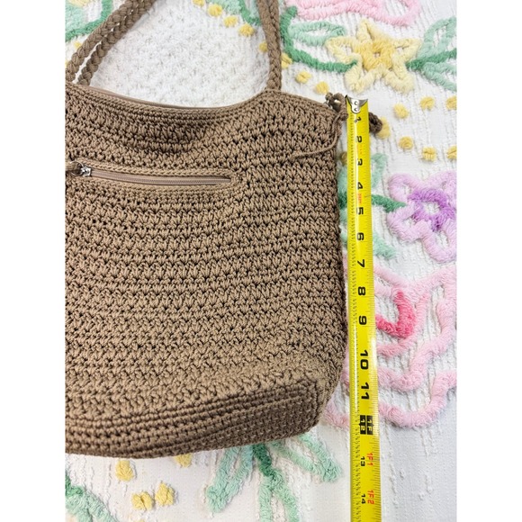 The‎ Sak Crochet Tote Bag Brown Hobo Shoulder Bag - Picture 3 of 10